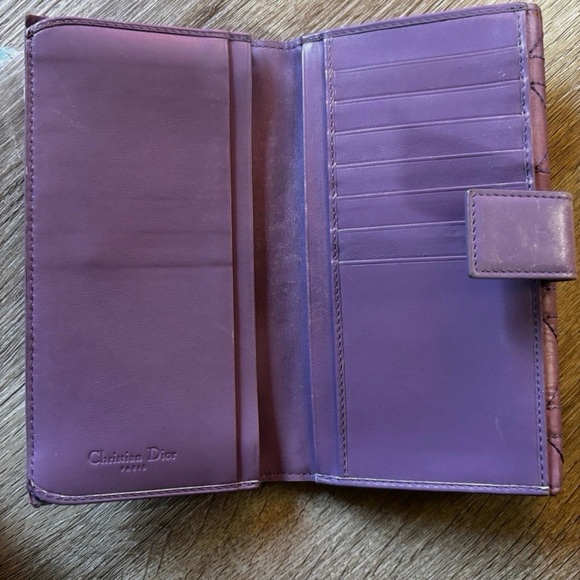 Lady Dior Purple Quilted Women's Rare Wallet - Picture 2 of 4